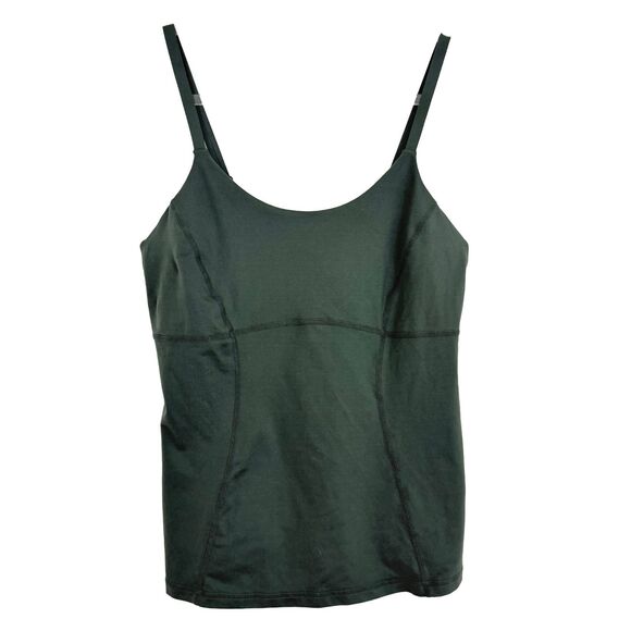 ZELLA Built in Bra Tank L Green Workout Active Gym Stretch Slim Fit EUC B85 - Picture 1 of 5